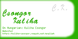 csongor kuliha business card